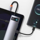 Baseus Metal Gleam 8 az 1-ben HUB USB-C PD 100W + HDMI 4K 30Hz + 3x USB 3.0 + RJ45 1Gbps + SD/MicroSD, Szürke