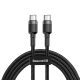 Baseus Cafule Series PD 2.0 USB-C – USB-C PD 2.0, QC 3.0 kábel 60W 2m, fekete-szürke