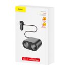 Baseus High Efficiency 2 szivargyújtós elosztó 80W + 2db USB autós töltő 3.1A fekete