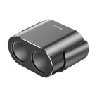 Baseus High Efficiency 2 szivargyújtós elosztó 80W + 2db USB autós töltő 3.1A fekete