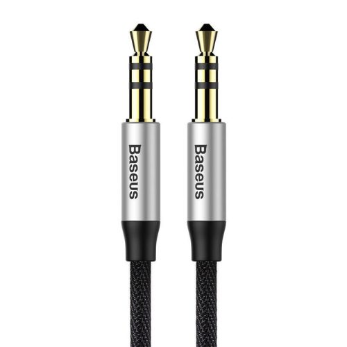 Baseus Yiven 1,5m 3.5mm Jack - 3.5mm Jack audio kábel, ezüst-fekete