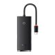 Baseus Lite Series Hub 4in1 adaptér USB-C 4x USB 3.0 + USB-C 25cm čierny (WKQX030301)