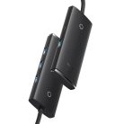 Baseus Lite Series Hub 4in1 adaptér USB-C 4x USB 3.0 + USB-C 25cm čierny (WKQX030301)