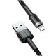 Baseus iPhone Lightning gyors adat, töltőkábel 2.4A 0,5m,  Szürke-Fekete