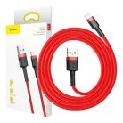 Cablul de încărcare Baseus Cafule USB-Lightning 2.4A 1m roșu (CALKLF-B09)