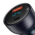 Baseus Particular Digital Display ładowarka samochodowa z wyświetlaczem USB-A + USB-C QC3.0 + PD 65W (CCKX-C0G)