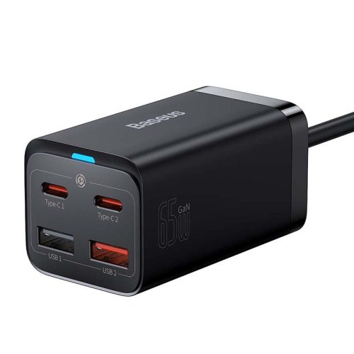 Baseus CCGP040101 GaN3 Pro 65W 2xUSB/2xType-C black fast charger