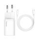 Baseus TZCCSUP-B02 Super Si 1C 20W white fast charger + 1m USB C/Lightning cable