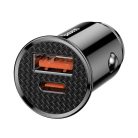 Baseus CCALL-YS01 A+C Dual PD3.0 QC4.0 30W czarny samochodowy ładowarka