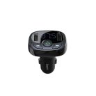 Baseus T typ Bluetooth FM transmiter i ładowarka samochodowa 2xUSB Czarny CCMT000001