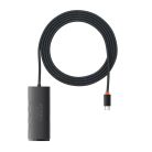 Baseus Lite Series Hub 4in1 USB-C 4x USB 3.0 + USB-C 2m čierny (WKQX030501)