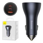 Baseus Golden Contactor Pro CGJP010013 1xUSB 2xUSB-C 65W dark gray car fast charger
