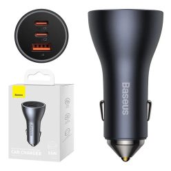   Baseus Golden Contactor Pro CGJP010013 1xUSB 2xUSB-C 65W dark gray car fast charger