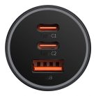 Baseus Golden Contactor Pro CGJP010013 1xUSB 2xUSB-C 65W ciemnoszary szybka ładowarka samochodowa