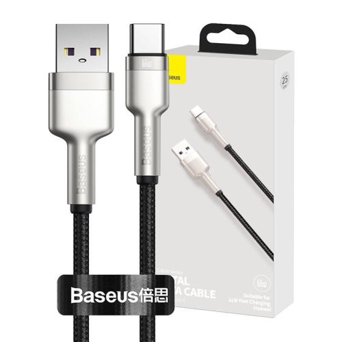 Baseus Cafule USB-A - USB-C Cable 66W 0.25m Black (CAKF000001)