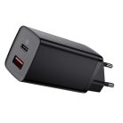 Baseus GaN2 Lite zidni punjač USB-A + USB-C 65 W crni (CCGAN2L-B01)