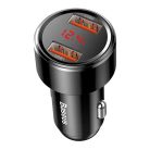 Baseus Magic Series 45W podwójna ładowarka samochodowa QC USB z cyfrowym wyświetlaczem w kolorze czarnym