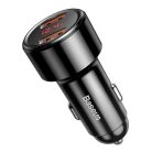 Baseus Magic Series 45W podwójna ładowarka samochodowa QC USB z cyfrowym wyświetlaczem w kolorze czarnym