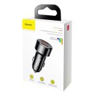 Baseus Magic Series 45W podwójna ładowarka samochodowa QC USB z cyfrowym wyświetlaczem w kolorze czarnym