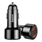 Baseus Magic Series 45W podwójna ładowarka samochodowa QC USB z cyfrowym wyświetlaczem w kolorze czarnym