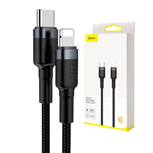 Baseus Cafule USB-C to Lightning PD Cable 18W 1m Black-Grey (CATLKLF-G1)