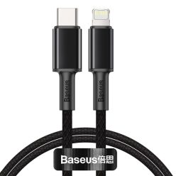   Baseus USB-C to Lightning high-density braided cable 20W 5A PD 1m black (CATLGD-01)