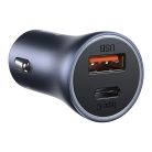 Baseus Golden Contactor Pro auto punjač USB + USB-C QC4.0 + PD SCP 40 W siva + USB-USB-C kabel 1m crna (TZCCJD-0G)