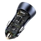 Baseus Golden Contactor Pro ładowarka samochodowa USB + USB-C QC4.0 + PD SCP 40W szara + kabel USB-C iP 1m czarny (TZCCJD-B0G)
