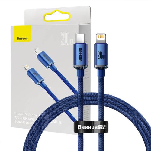 Baseus Crystal USB-C Lightning Cable 20W 1.2m Blue (CAJY000203)