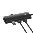 Baseus Lite Series 4 az 1-ben USB - 4x USB 3.0 hub 25 cm fekete (WKQX030001)