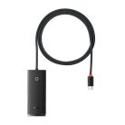 Baseus Lite Series Hub 4w1 USB-C - 4x USB 3.0 1m czarny (WKQX030401)
