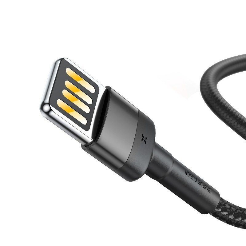 Baseus Cafule Lightning - USB (double-sided) cable 2m black-gray (CALKLF-HG1)