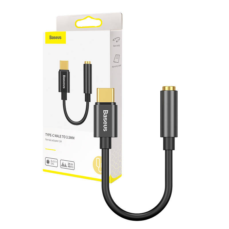 Baseus CATL54-01 USB-C to 3.5 mm Jack Black Adapter