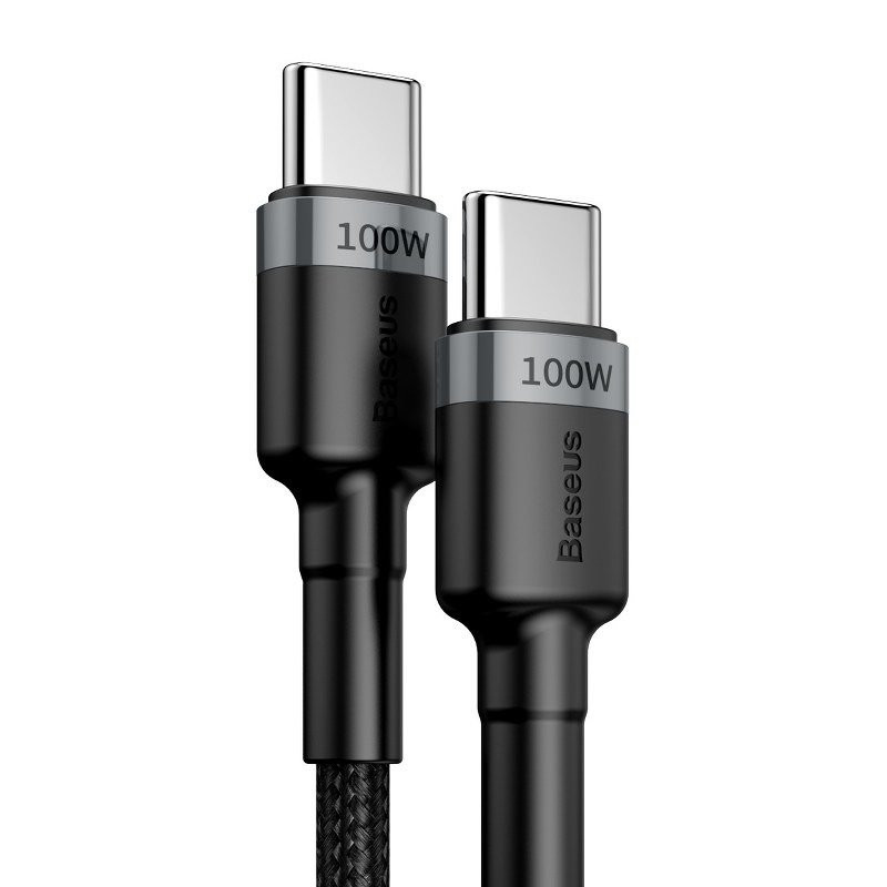 Baseus Cafule USB-C - USB-C cable QC 3.0 2m gray-black (CATKLF-ALG1)