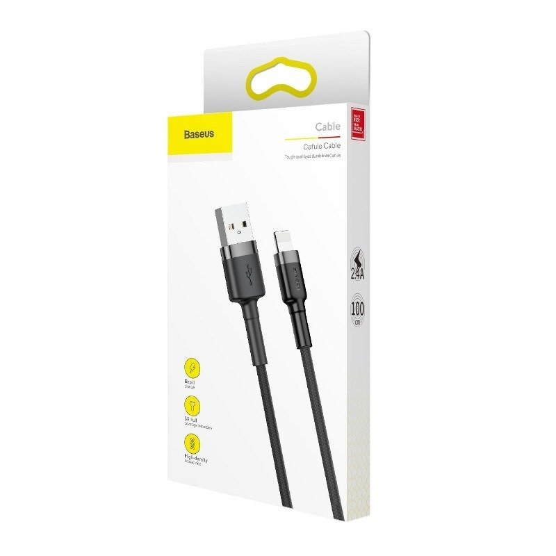 Baseus cafule USB lightning 2.4A 1M CALKLF-BG1 gray-black cable