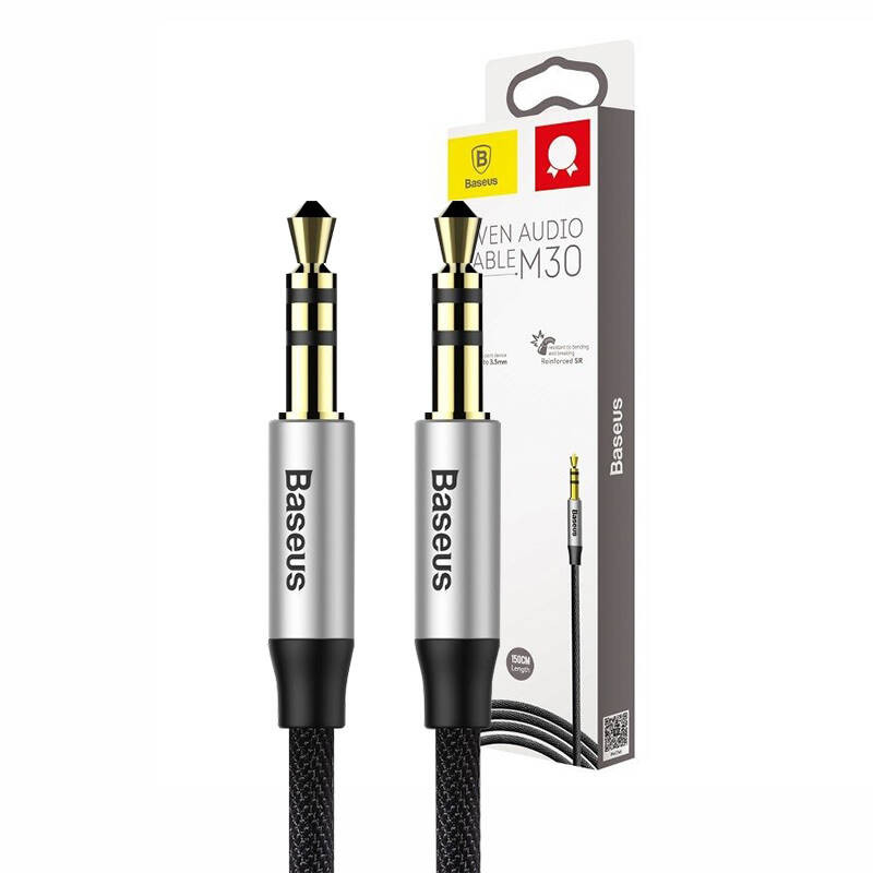 Baseus Yiven 1.5m silver-black 3.5mm Jack - 3.5mm Jack audio cable