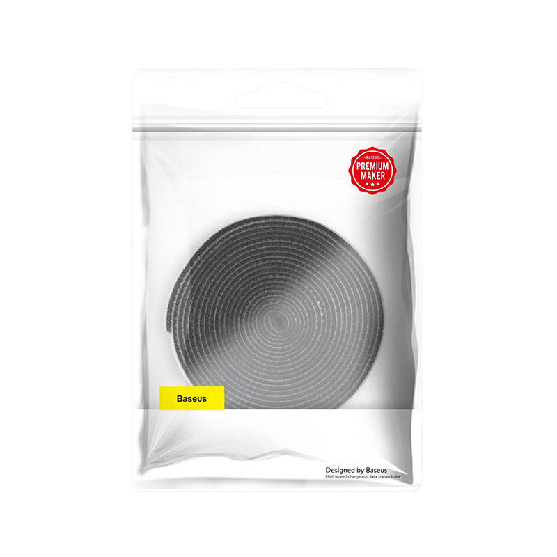 Baseus ACMGT-F01 Rainbow Circle 3m black cable organizer with Velcro strap.