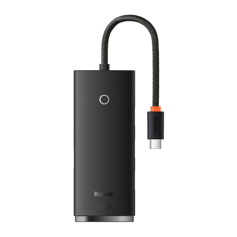 Baseus Lite Series Hub 4in1 adaptér USB-C 4x USB 3.0 + USB-C, 25cm čierny (WKQX030301)
