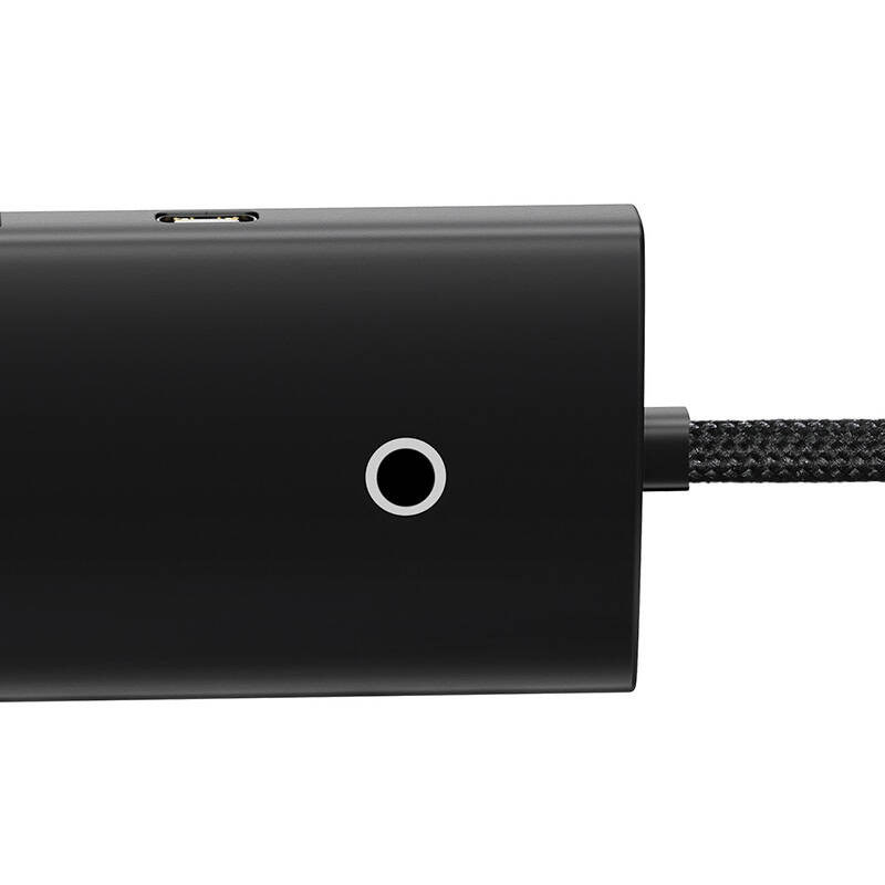 Baseus Lite Series Hub 4in1 adaptér USB-C 4x USB 3.0 + USB-C, 25cm čierny (WKQX030301)