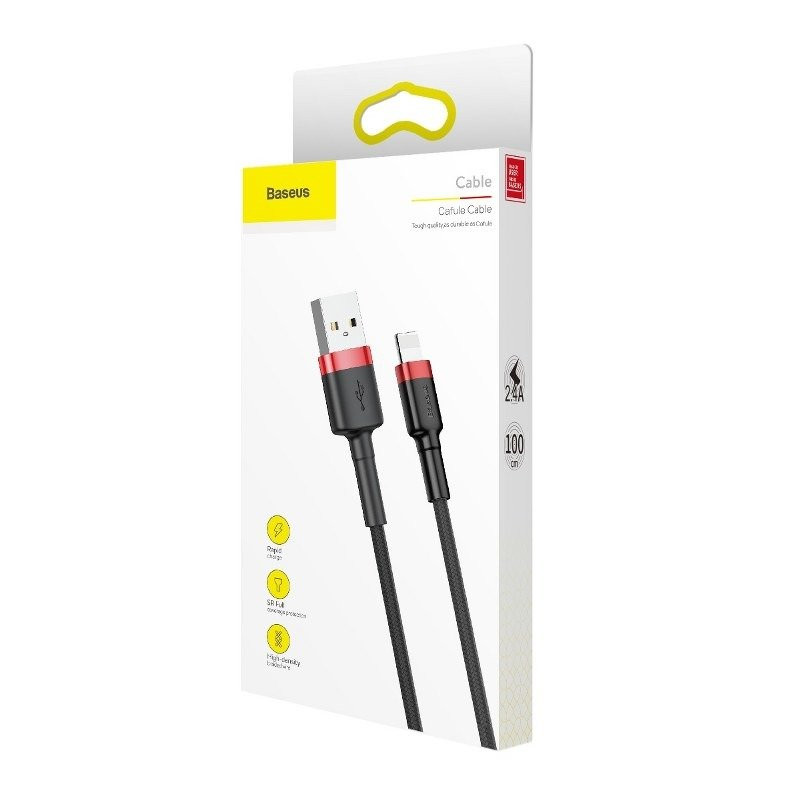 Baseus CALKLF-R91 Cafule 3m USB/Lightning black-red data and charging cable