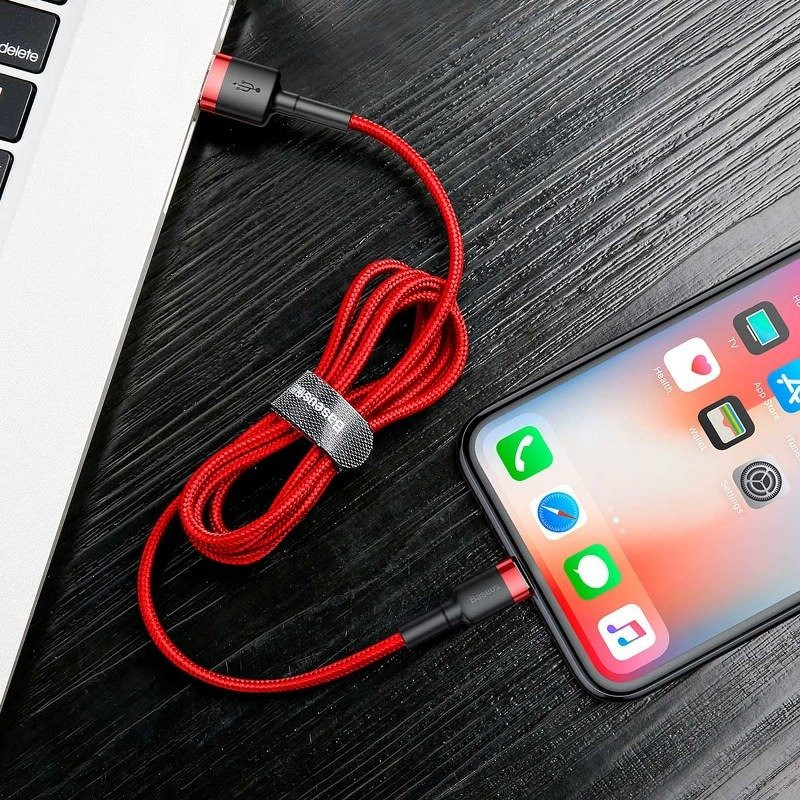 Baseus Cafule USB-Lightning charging cable, 2.4A, 1m, red (CALKLF-B09)