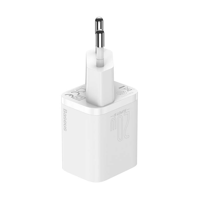 Baseus TZCCSUP-B02 Super Si 1C 20W white fast charger + 1m USB C/Lightning cable