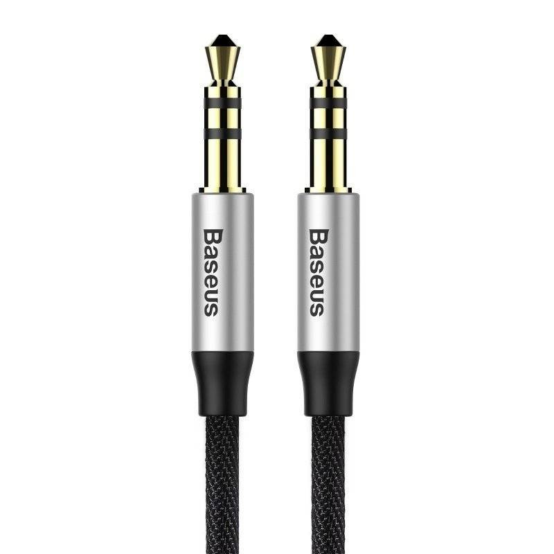 Baseus Yiven AUX mini jack 3.5mm audio cable 1m black-silver (CAM30-BS1)