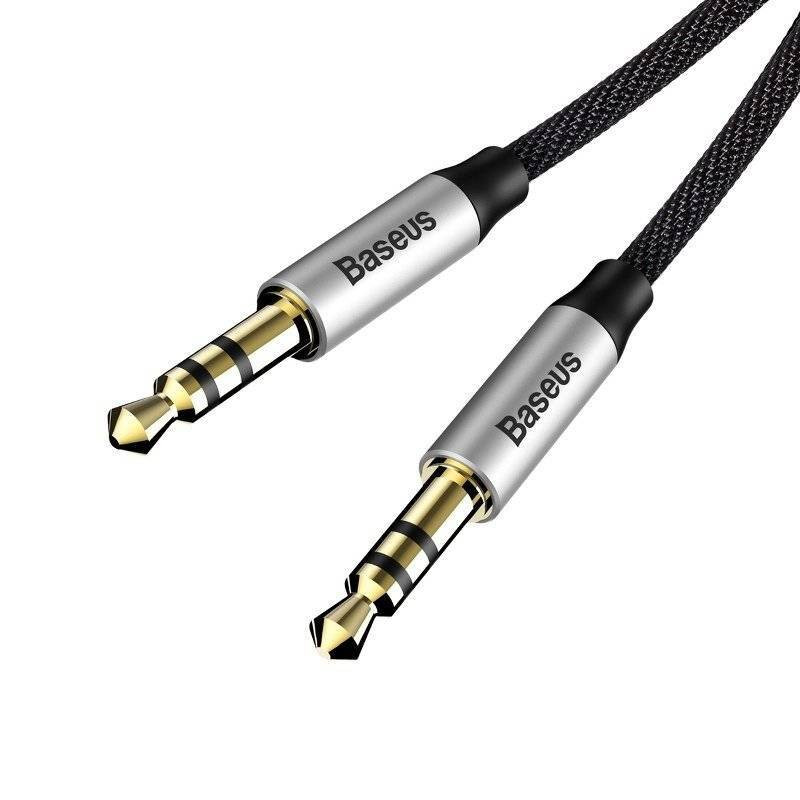 Baseus Yiven AUX mini jack 3.5mm audio cable 1m black-silver (CAM30-BS1)