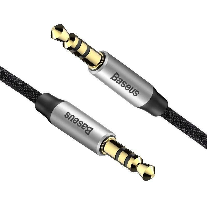 Baseus Yiven AUX mini jack 3.5mm audio cable 1m black-silver (CAM30-BS1)