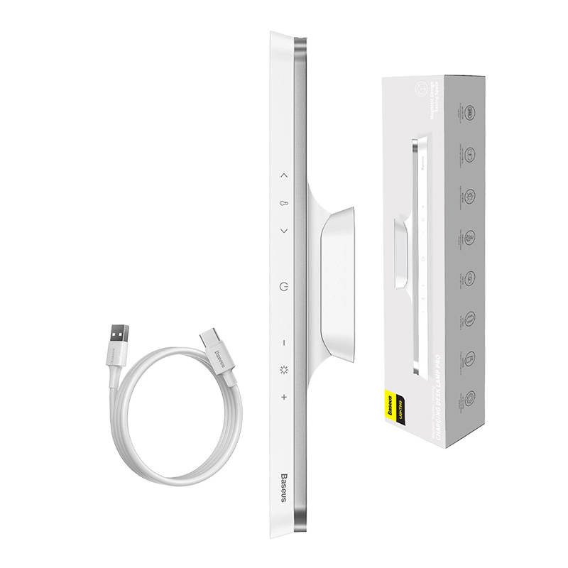 Baseus Magnetic Stepless Pro magnetická lampa s dotykovým panelem bílá (DGXC-02)