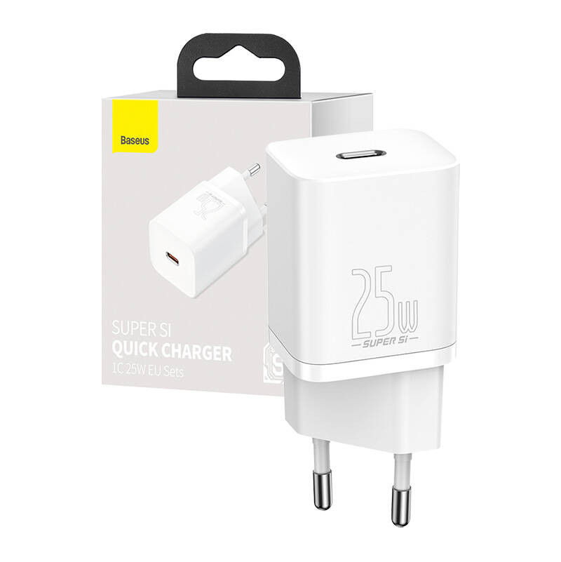 Baseus Super Si 1xUSB-C Fast Charger 25W White (CCSP020102)