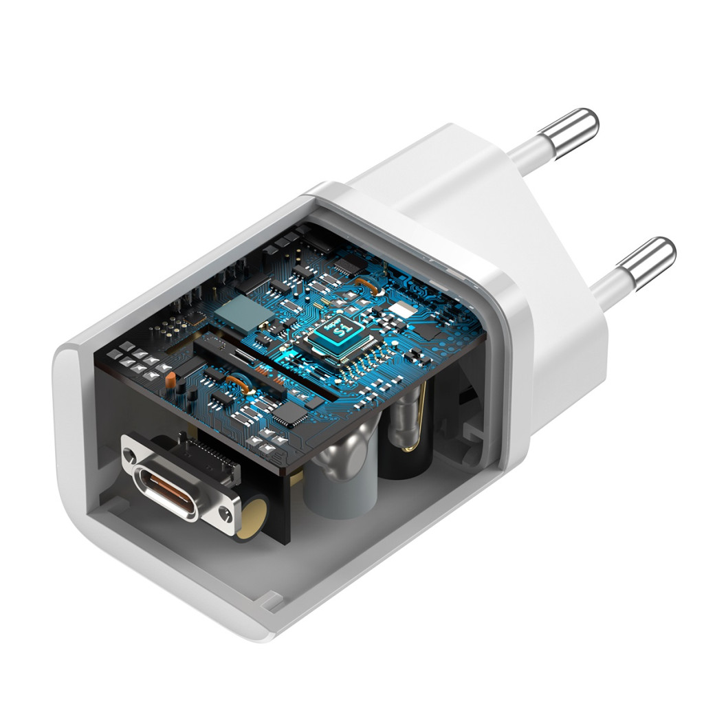 Baseus Super Si 1xUSB-C Fast Charger 25W White (CCSP020102)