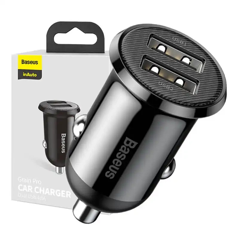 Baseus CCALLP-01 Grain Pro czarna ładowarka samochodowa