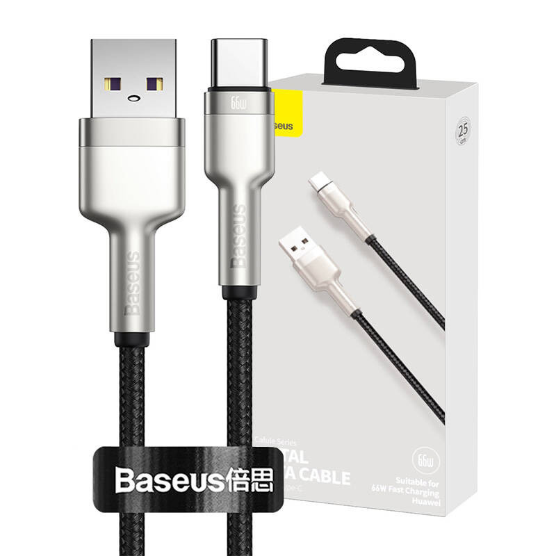 Baseus Cafule USB-A - USB-C Cable 66W 0.25m Black (CAKF000001)